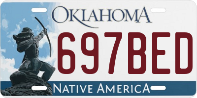 OK license plate 697BED
