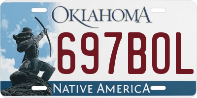 OK license plate 697BOL