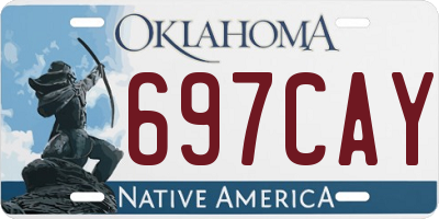 OK license plate 697CAY