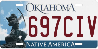 OK license plate 697CIV