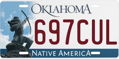 OK license plate 697CUL