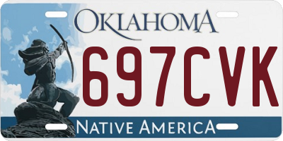 OK license plate 697CVK