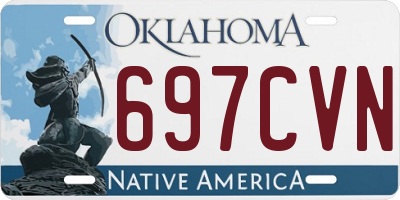 OK license plate 697CVN