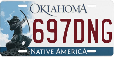 OK license plate 697DNG