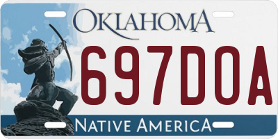 OK license plate 697DOA