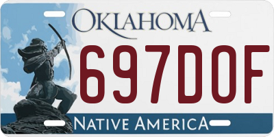 OK license plate 697DOF