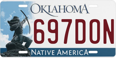 OK license plate 697DON