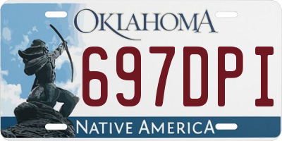 OK license plate 697DPI