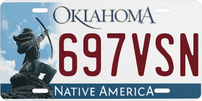 OK license plate 697VSN