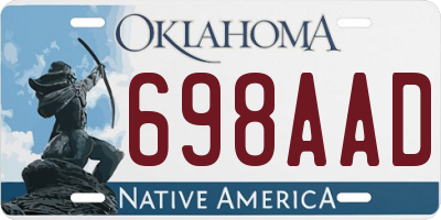 OK license plate 698AAD
