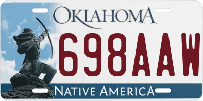 OK license plate 698AAW