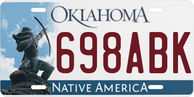 OK license plate 698ABK