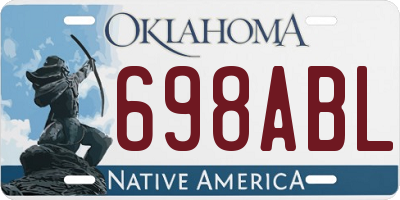 OK license plate 698ABL