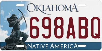 OK license plate 698ABQ