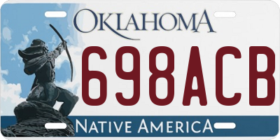 OK license plate 698ACB