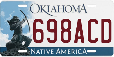 OK license plate 698ACD