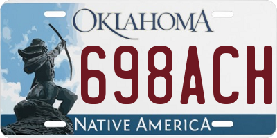 OK license plate 698ACH