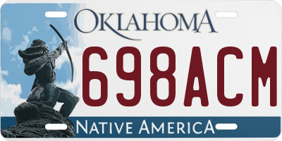 OK license plate 698ACM