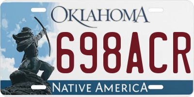 OK license plate 698ACR