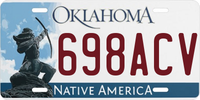 OK license plate 698ACV