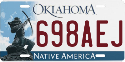 OK license plate 698AEJ
