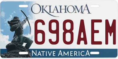 OK license plate 698AEM