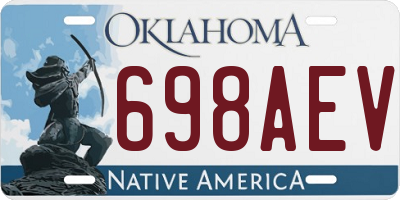 OK license plate 698AEV