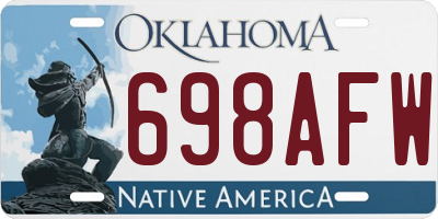 OK license plate 698AFW