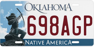 OK license plate 698AGP