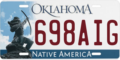 OK license plate 698AIG