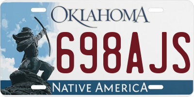 OK license plate 698AJS