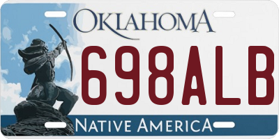 OK license plate 698ALB