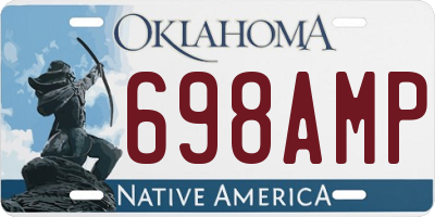 OK license plate 698AMP