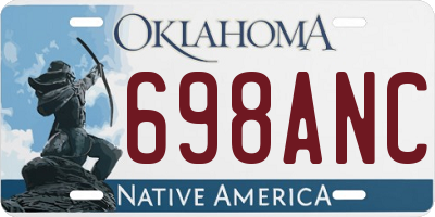 OK license plate 698ANC