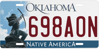 OK license plate 698AON