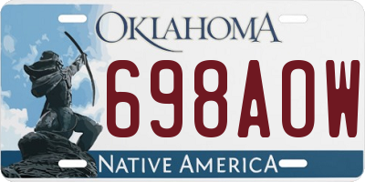 OK license plate 698AOW