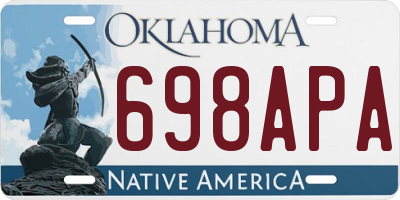 OK license plate 698APA