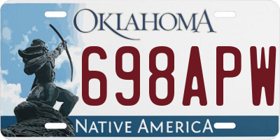 OK license plate 698APW
