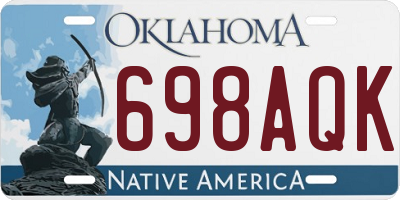 OK license plate 698AQK