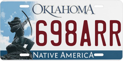 OK license plate 698ARR