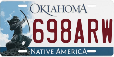 OK license plate 698ARW