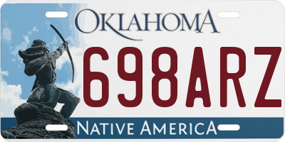 OK license plate 698ARZ