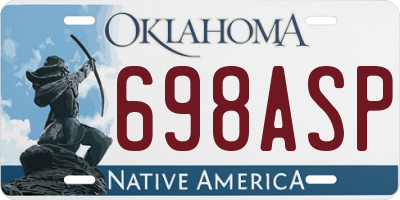 OK license plate 698ASP