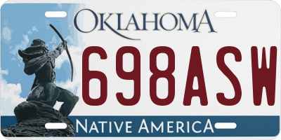 OK license plate 698ASW