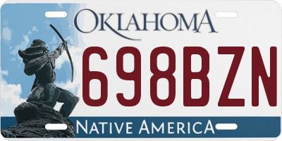 OK license plate 698BZN