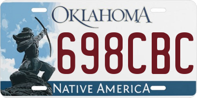 OK license plate 698CBC