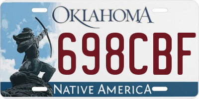 OK license plate 698CBF