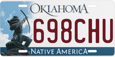 OK license plate 698CHU