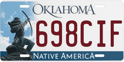 OK license plate 698CIF
