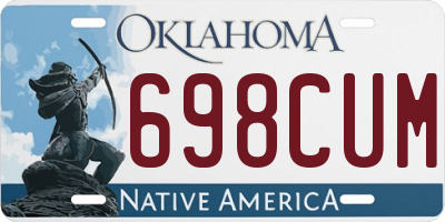 OK license plate 698CUM